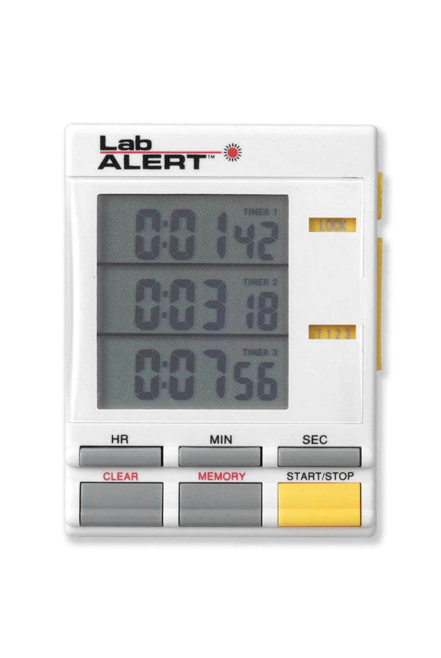  Lab Alert® Triple Timer/Clock, White